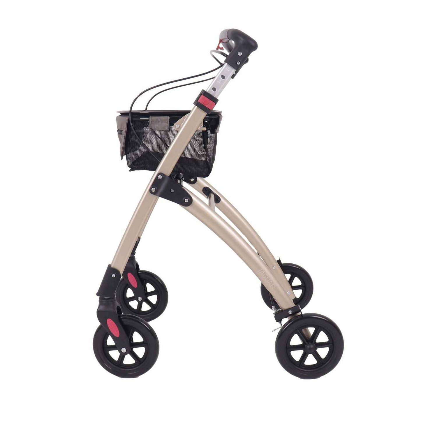 Mobilex Jaguar Indoor Rollator, champagner mit Tablett & Tasche - für die Wohnung