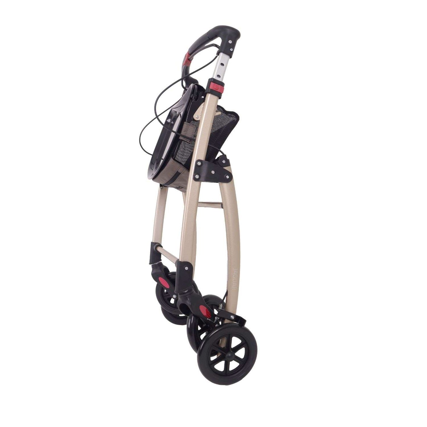 Mobilex Jaguar Indoor Rollator, champagner mit Tablett & Tasche - für die Wohnung