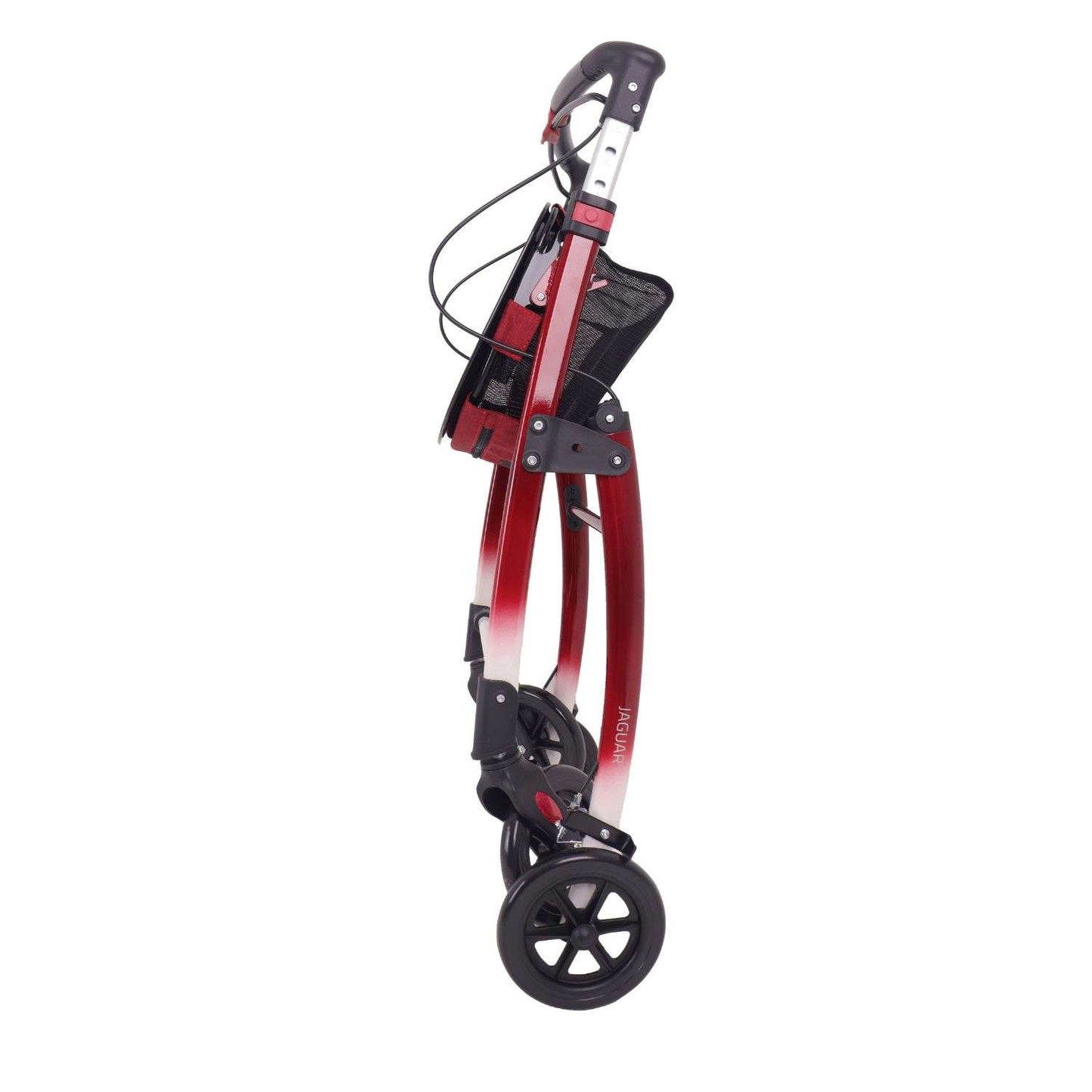 Mobilex Jaguar Indoor Rollator, rot/weiß mit Tablett & Tasche - für die Wohnung
