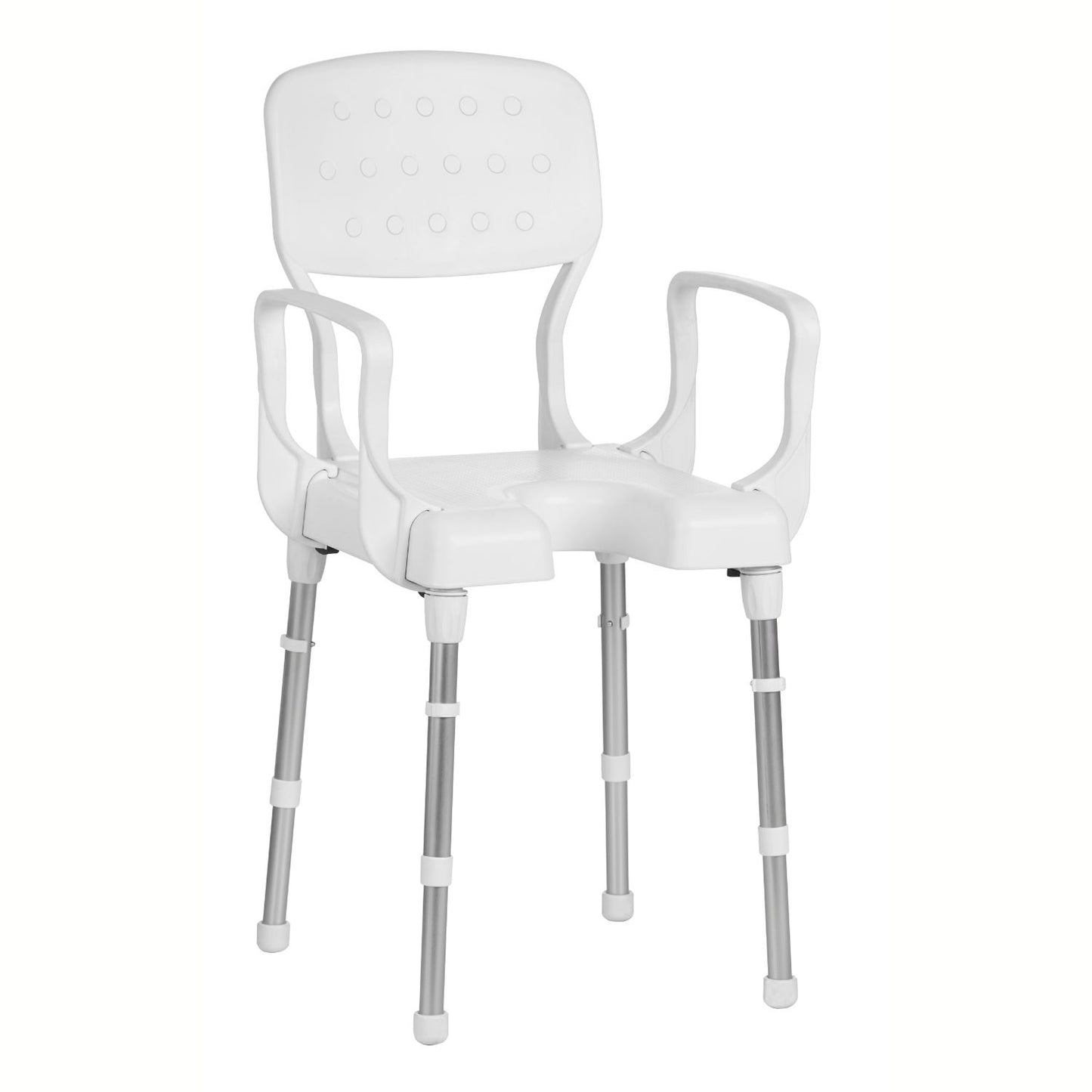 Rebotec Duschstuhl Nizza mit Arm- & Rückenlehne, bis 130 kg - höchste Qualität aus Deutschland! (HMV: 04.40.03.2017)