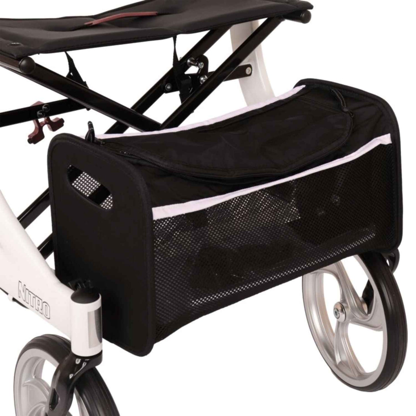 Drive Medical Premium Leichtgewicht-Rollator Nitro, gepolsterter Sitz - Gr. M, weiß