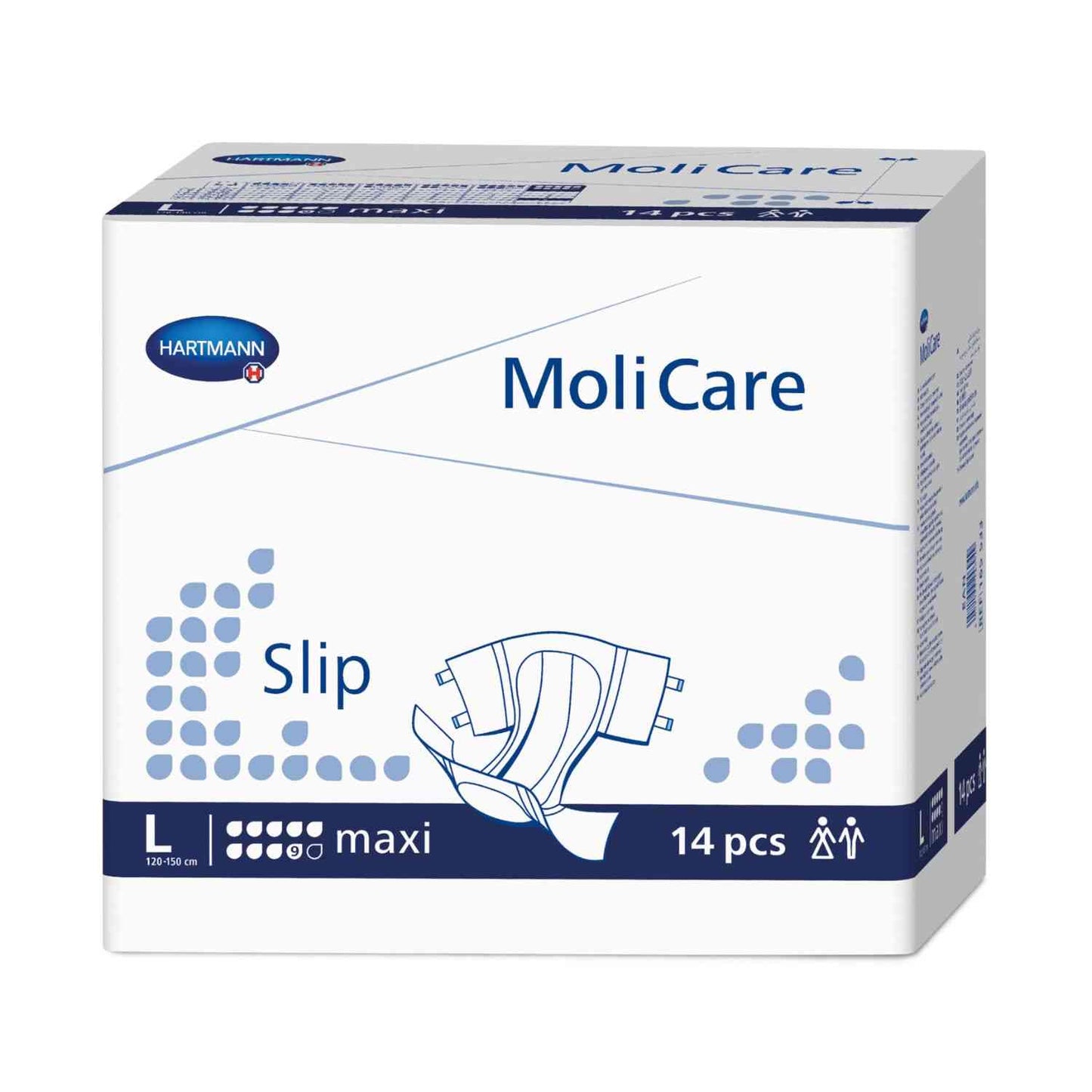 MoliCare® Slip Maxi 9 Tropfen Gr. L - saugstarke Windel mit Außenfolie - 3798 ml (HMV: 15.25.31.8004)