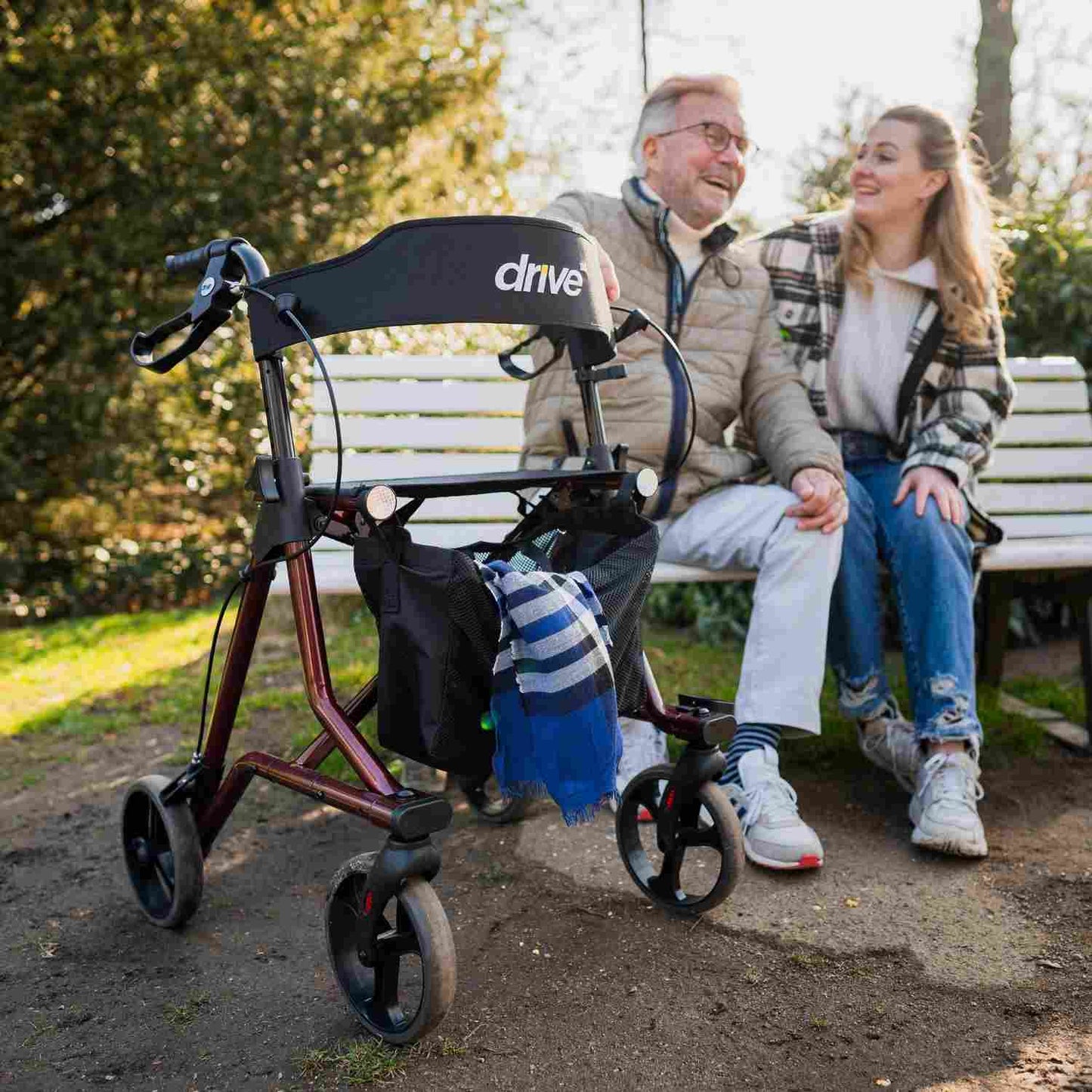 Drive Medical Leichtgewicht Rollator Torro inkl. Rückengurt, Tasche und Stockhalter - anthrazit (HMV: 10.50.04.1197)