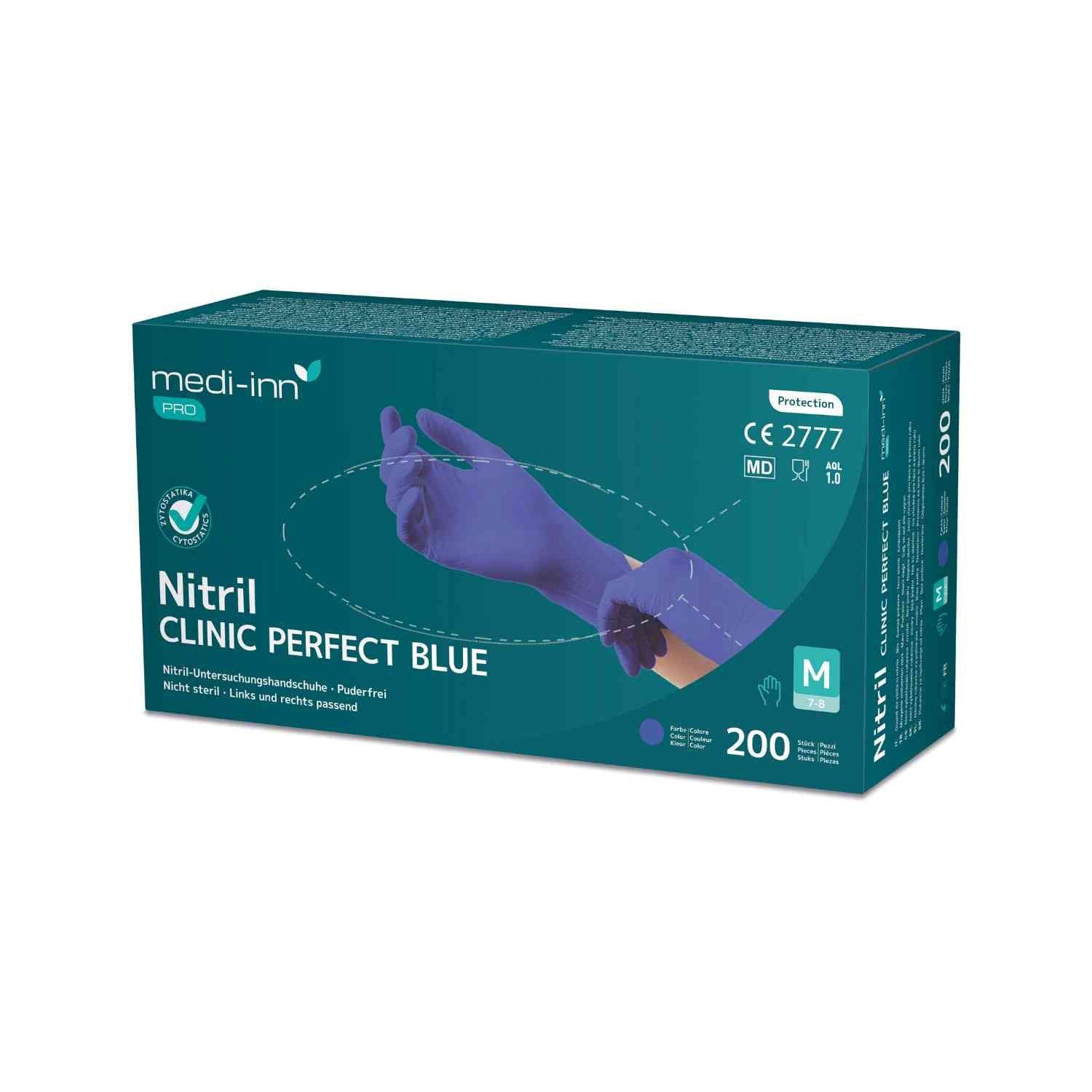 nitril handschuhe großpackung Medi-Inn Nitril Clinic Perfect Blue, Einmalhandschuhe puderfrei