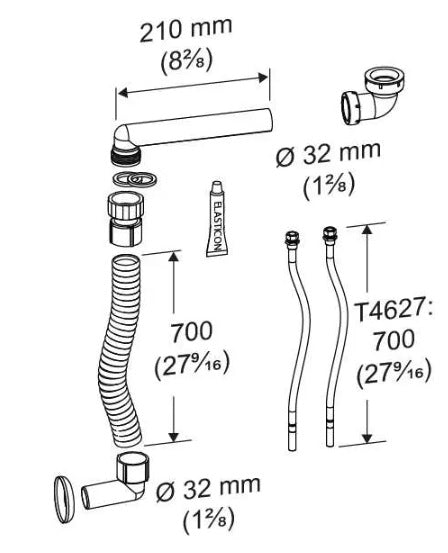 PRESSALIT Flexibles Zu- und Ablaufsystem 700/700 mm – R2065