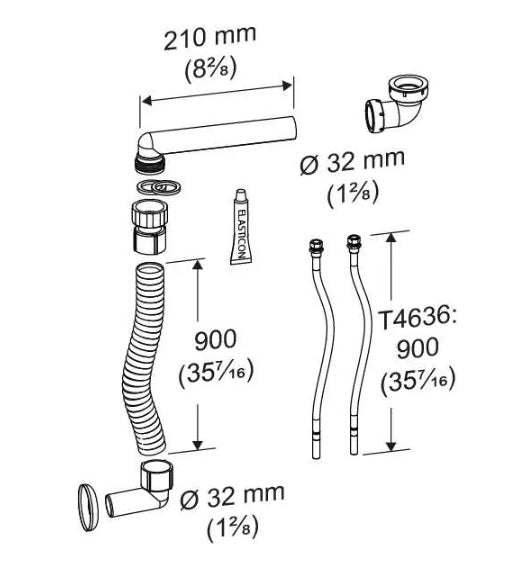 PRESSALIT Flexibles Zu- und Ablaufsystem 900/900 mm – R2067