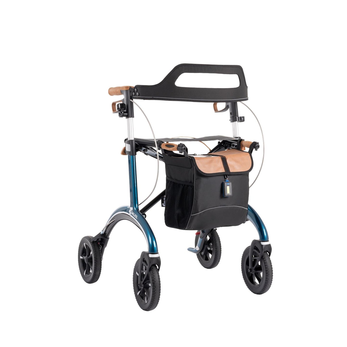 Saljol Carbon Rollator CR62 mit Schleifbremse für sicheres Bergabgehen - Vollausstattung (HMV: 10.50.04.1260) / Sitzhöhe 62 cm
