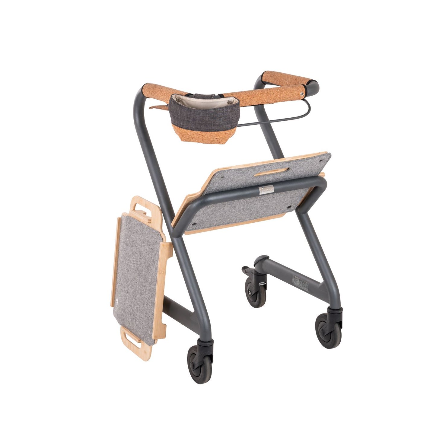 Saljol Wohnraumrollator WR56 mit Sitzfunktion (360°-Drehbar) - Vollausstattung / Sitzhöhe 56 cm