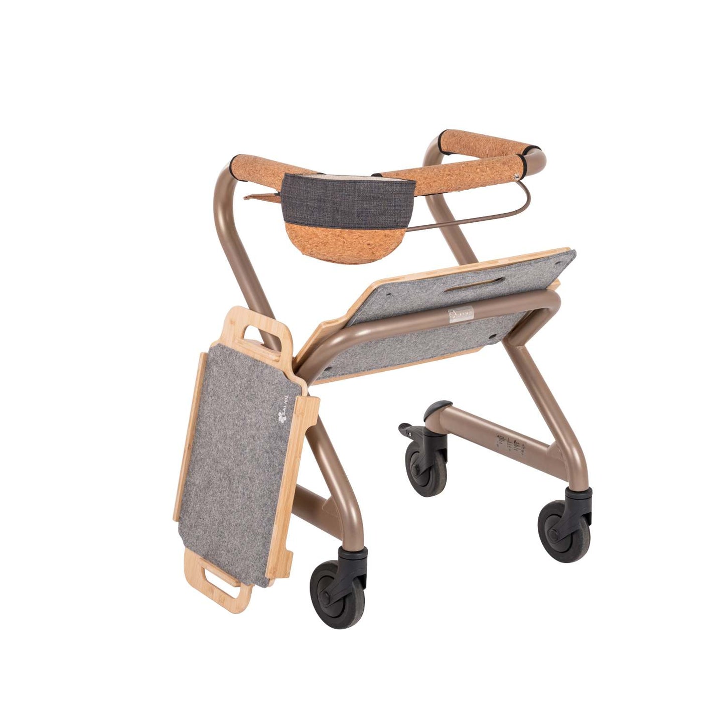 Saljol Wohnraumrollator WR53 mit Sitzfunktion (360°-Drehbar) - Vollausstattung / Sitzhöhe 53 cm