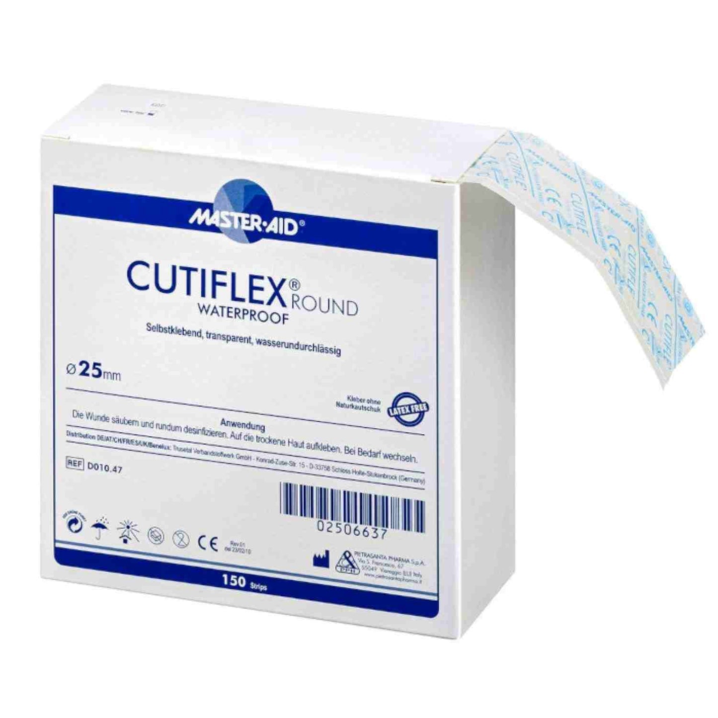 CUTIFLEX®ROUND - wasserfester, Schutz für kleine Stich- & Schnittwunden - rund Ø 25 mm, 150 Stk