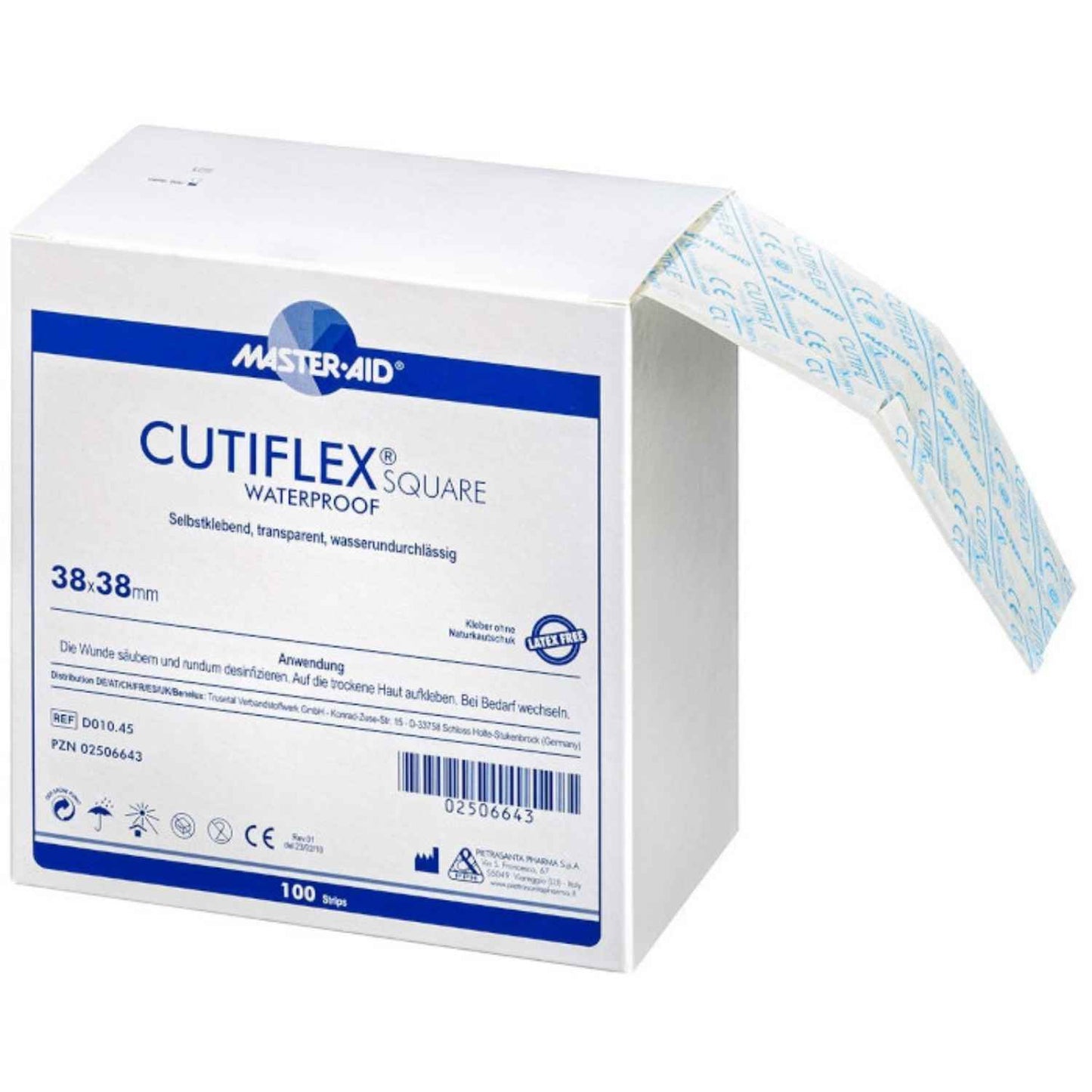 CUTIFLEX®SQUARE - wasserfester, Schutz für kleine Stich- & Schnittwunden - quadratisch, 100 Stk.