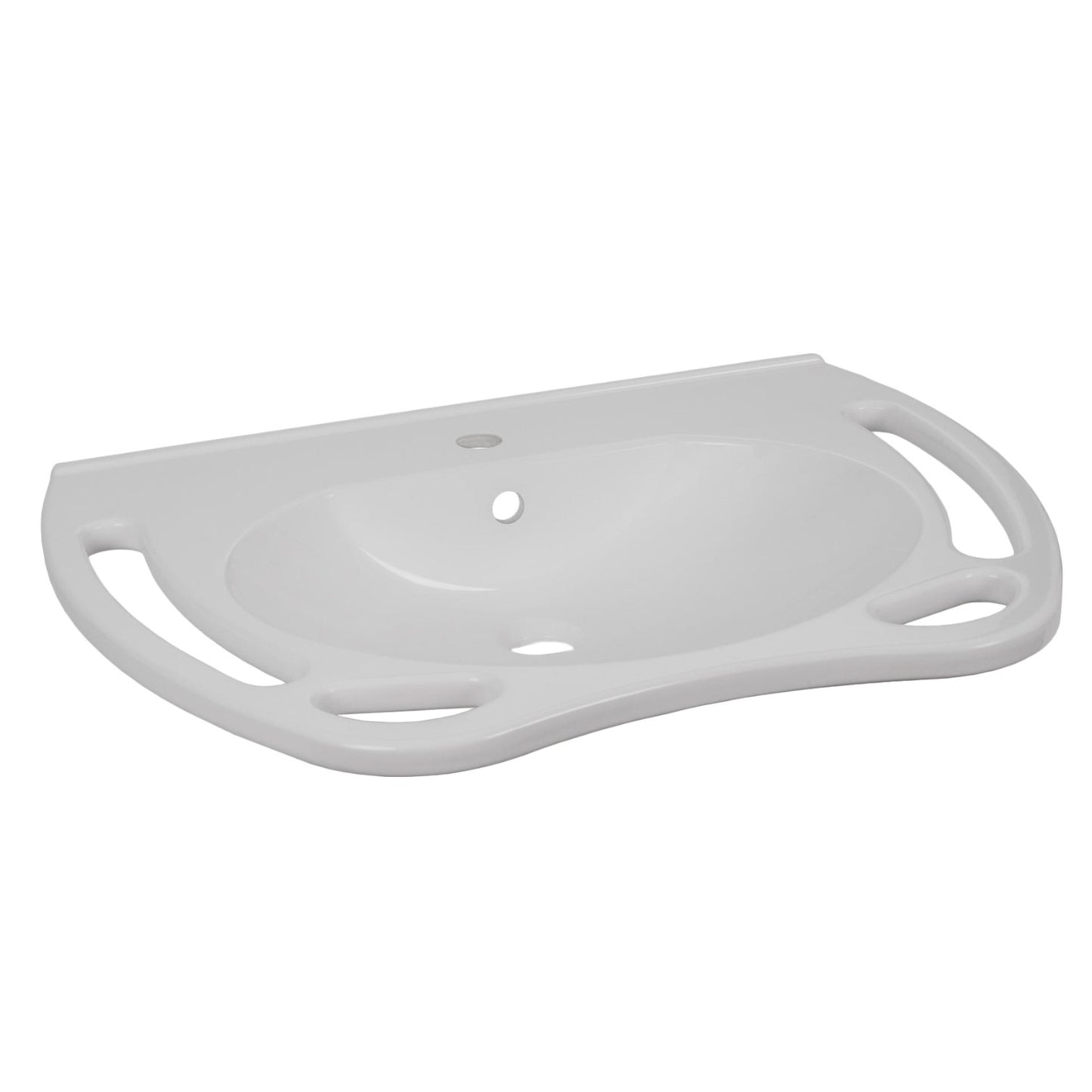 Kibomed GTM700 - Behindertengerechtes Waschbecken mit Handgriffen, 700x550 mm