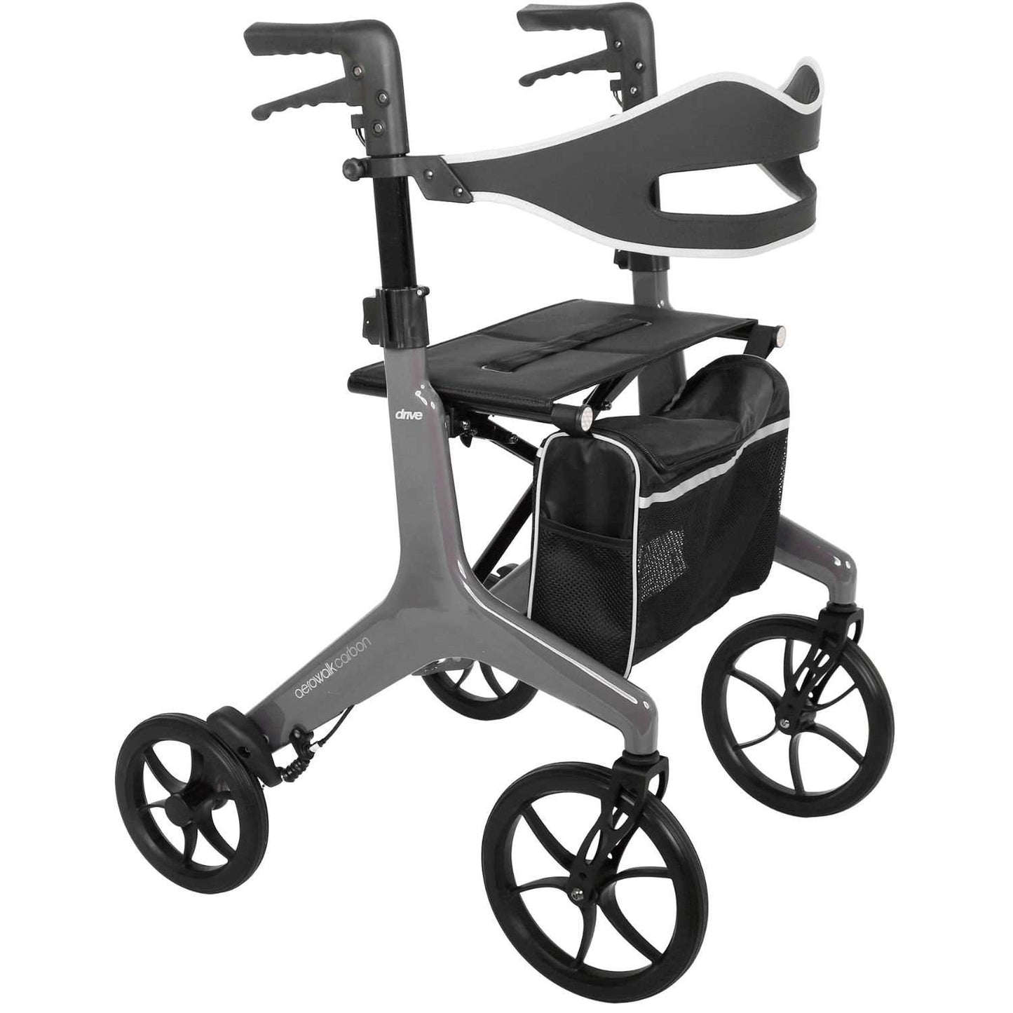 Drive Medical AeroWalk™ Carbon Rollator – Graphit Grau, Ultraleicht (4,6 kg), Faltbar & Stabil (HMV: 10.50.04.1281)