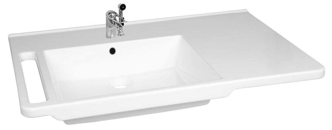 KIBOMED GTM803 - behindertengerechtes Waschbecken (links), mit Ablagefläche, 800x555 mm