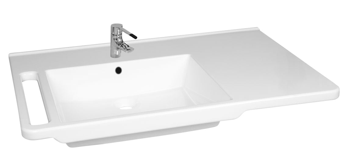 KIBOMED GTM803 - behindertengerechtes Waschbecken (links), mit Ablagefläche, 800x555 mm