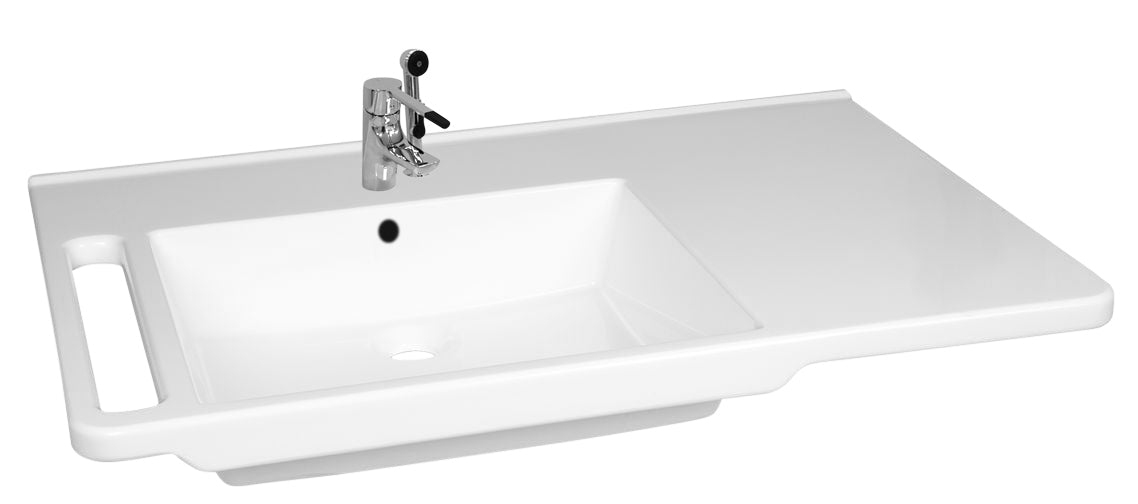 KIBOMED GTM803 - behindertengerechtes Waschbecken (links), mit Ablagefläche, 800x555 mm