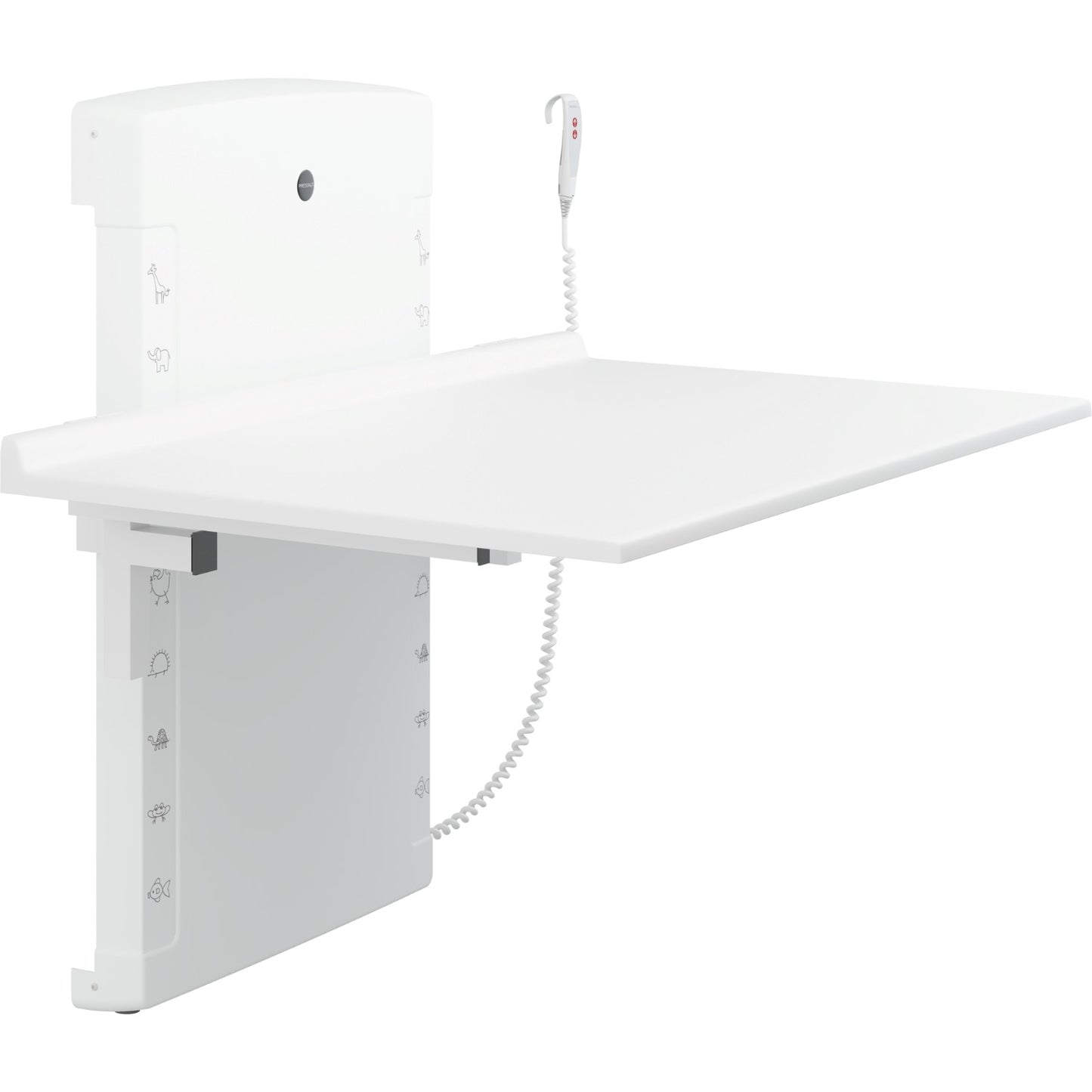 Pressalit Care Wickeltisch Hochklappbar, verstellbar bis Bodennähe! 1400 mm, 75 kg Last - R8672000