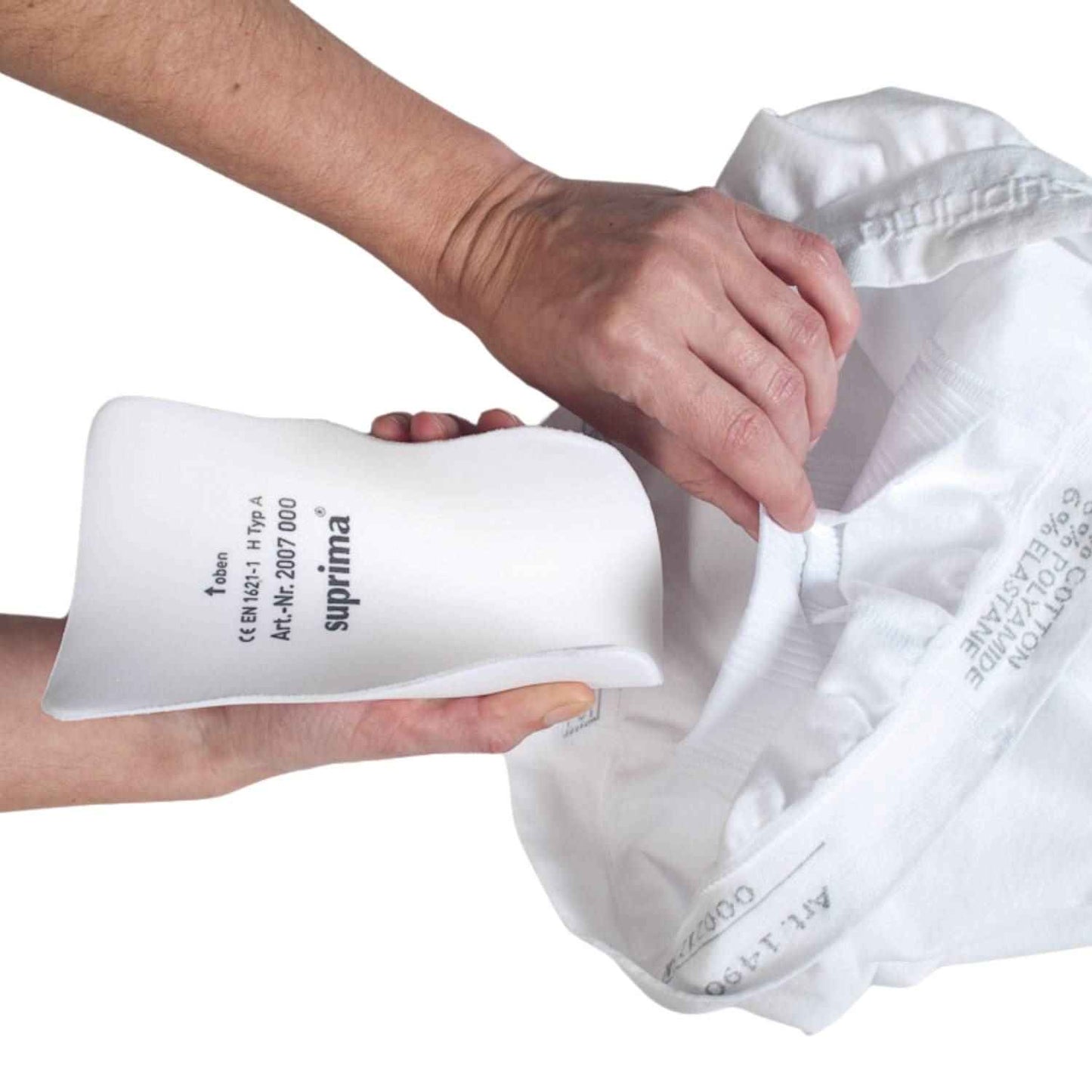 Suprima 2007 001, Hüft-Protektoren für Hüftschutzhose aus viscoelastischem Weichschaum, waschbar