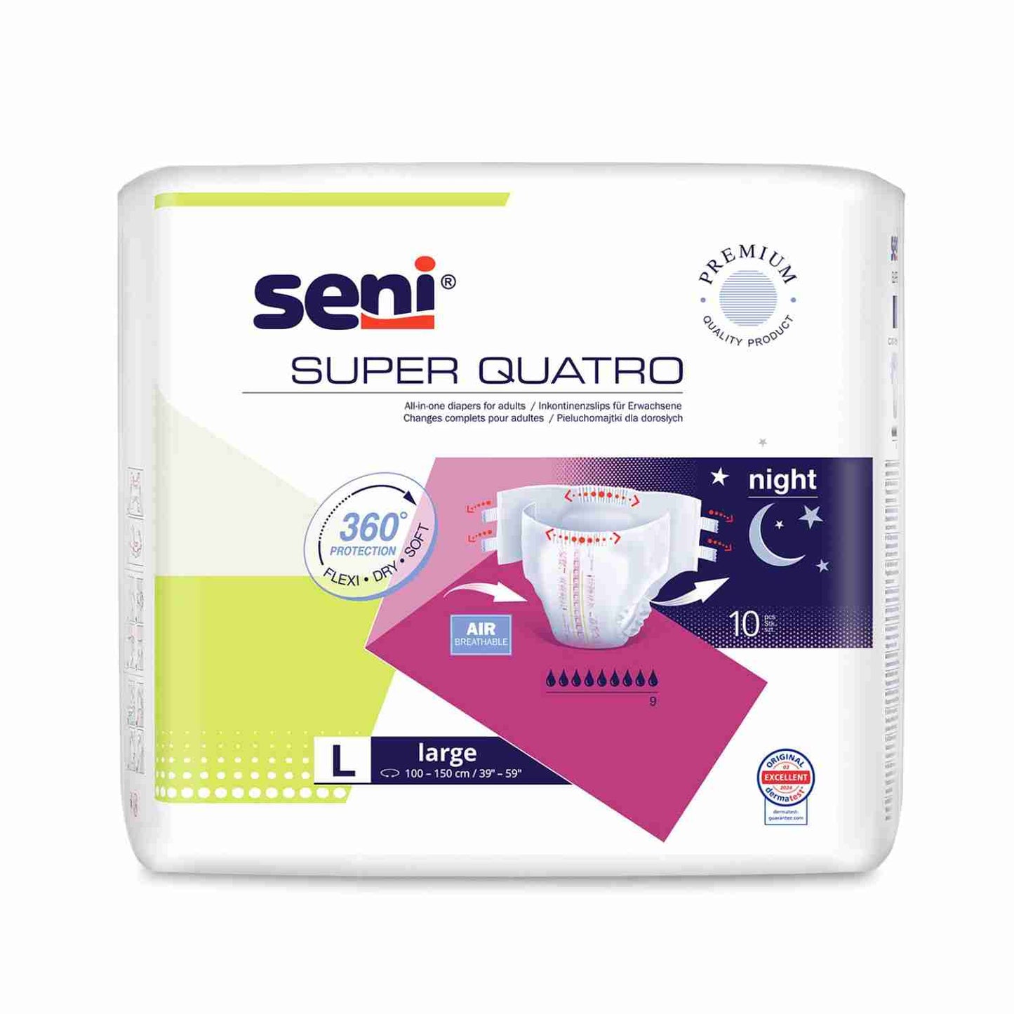 Seni Super Quatro - Windeln für schwerste Inkontinenz - bis 4000 ml, Gr. M-XL