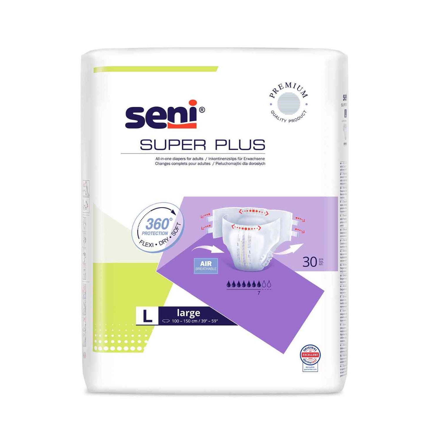 Seni Super Plus - Windeln für schwere Inkontinenz - bis 3200 ml, Gr. M-XL