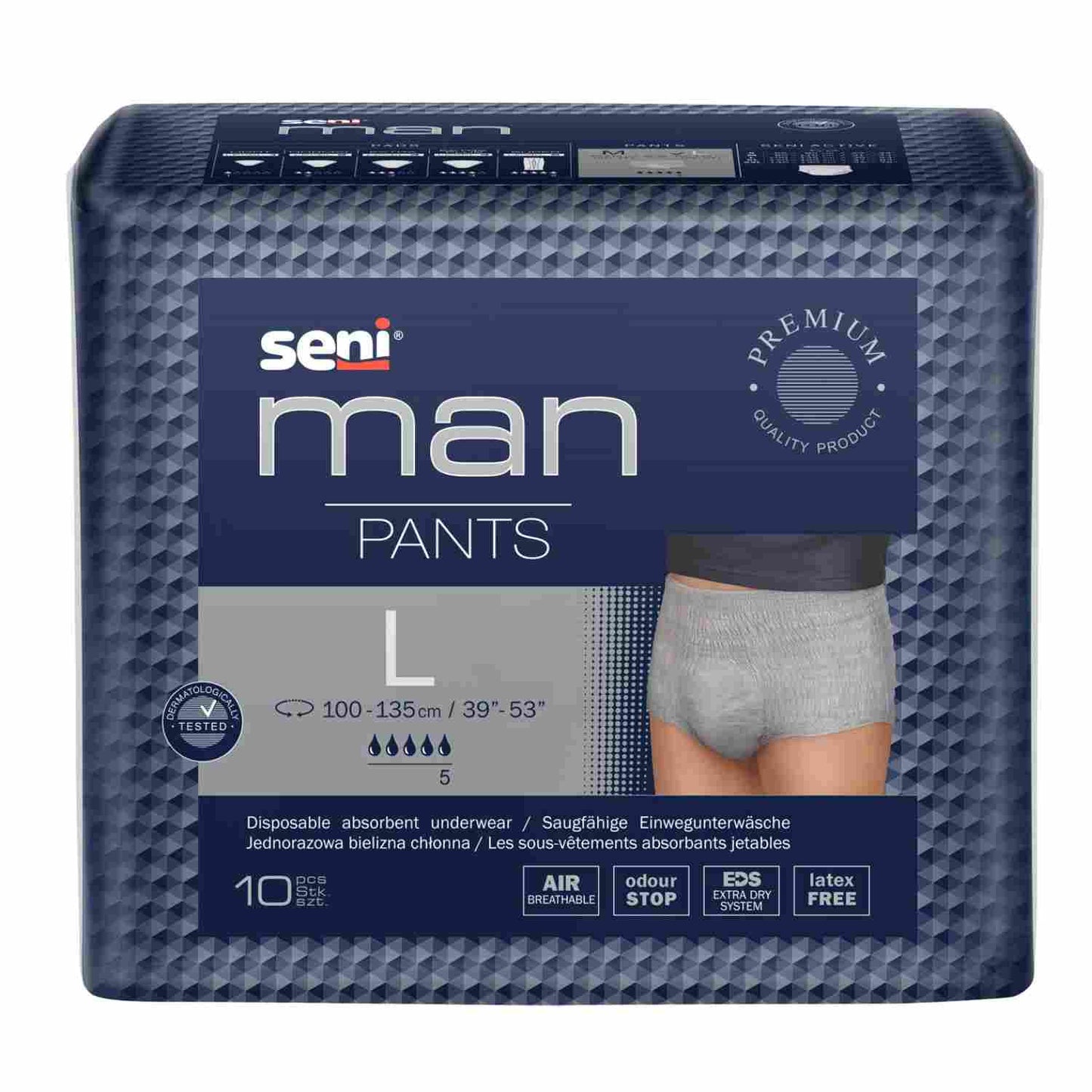 Seni Man Pants - Inkontinenz-Unterwäsche saugfähig für Männer - 1000 ml, Gr. M-L