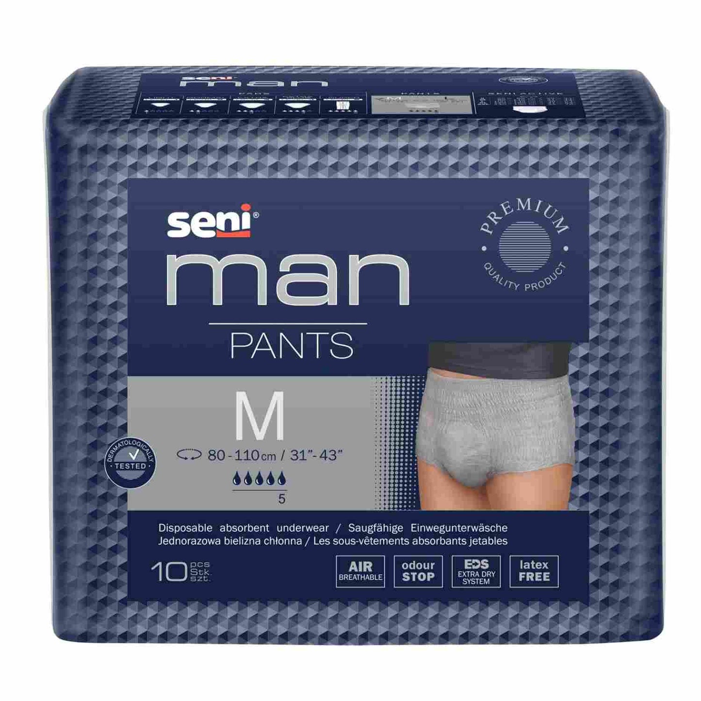 Seni Man Pants - Inkontinenz-Unterwäsche saugfähig für Männer - 1000 ml, Gr. M-L