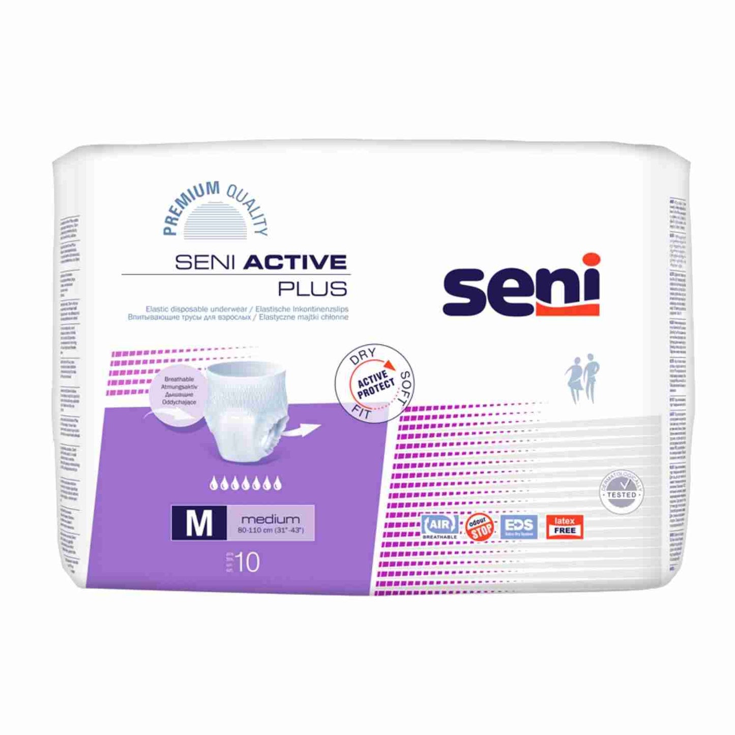 Seni Active Plus - Inkontinenzpants, hohe Saugstärke - bis 2000 ml, Gr. S-XXL