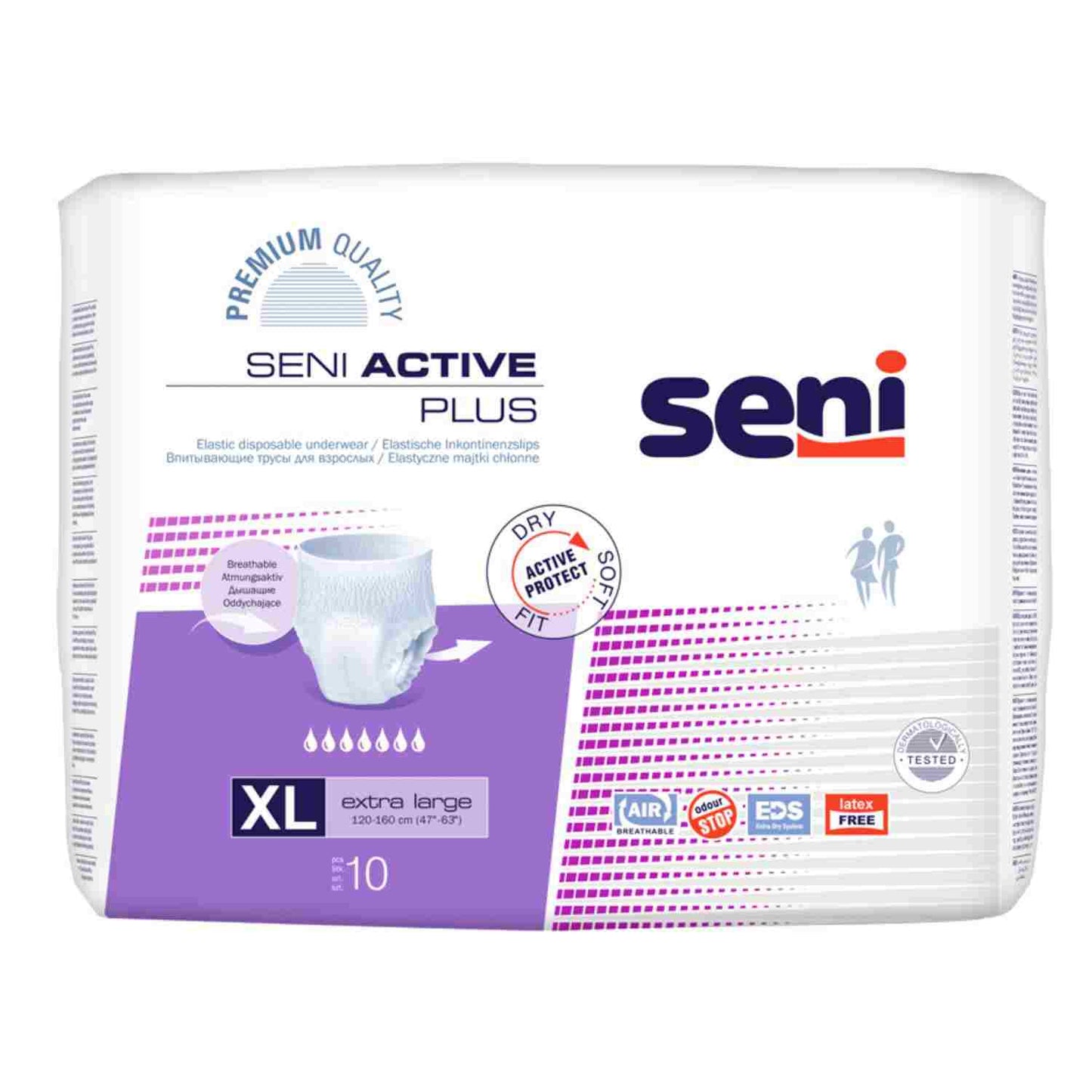 Seni Active Plus - Inkontinenzpants, hohe Saugstärke - bis 2000 ml, Gr. S-XXL