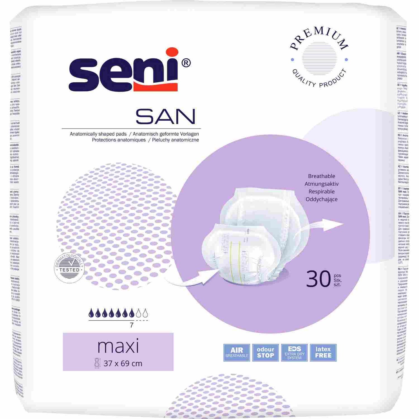 Seni San Maxi - Vorlagen für schwere Harn-und Stuhlinkontinenz - ca. 2400 ml