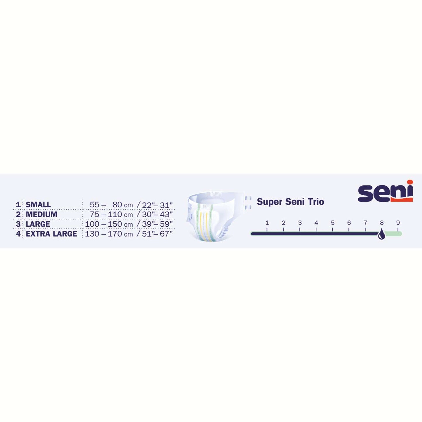 Seni Super Trio - Windeln für sehr schwere Inkontinenz - bis 3400 ml, Gr. M-XL