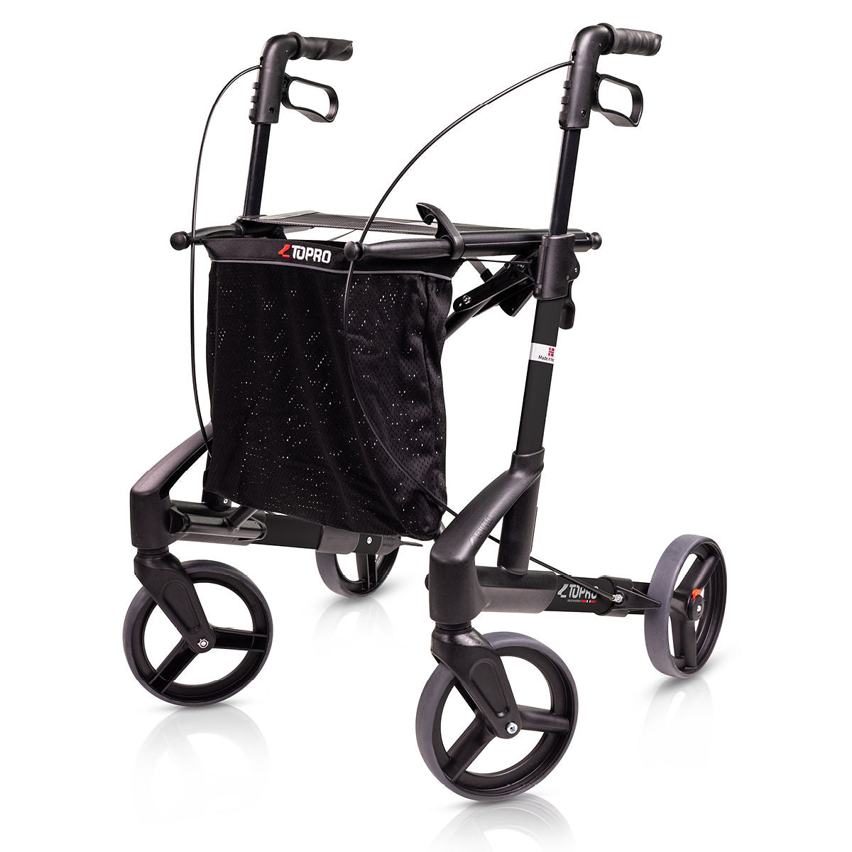 TOPRO Troja Original Black Series M (6,8 kg) - Leichtgewichtrollator (HMV: 10.50.04.1240)
