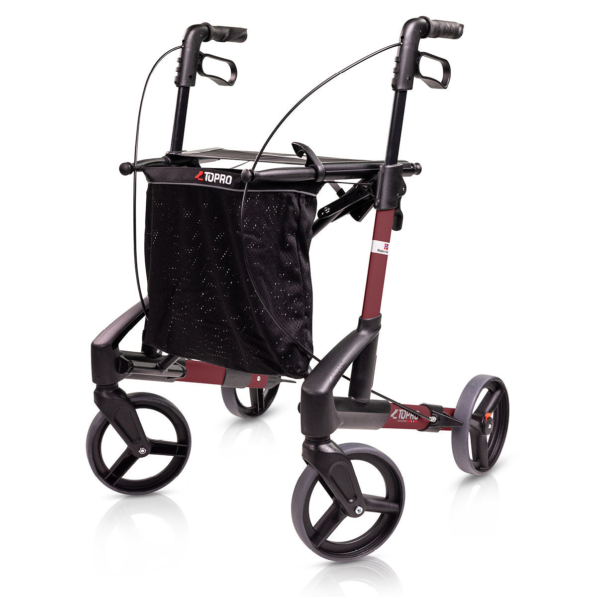 TOPRO Troja Original Black Series M (6,8 kg) - Leichtgewichtrollator (HMV: 10.50.04.1240)