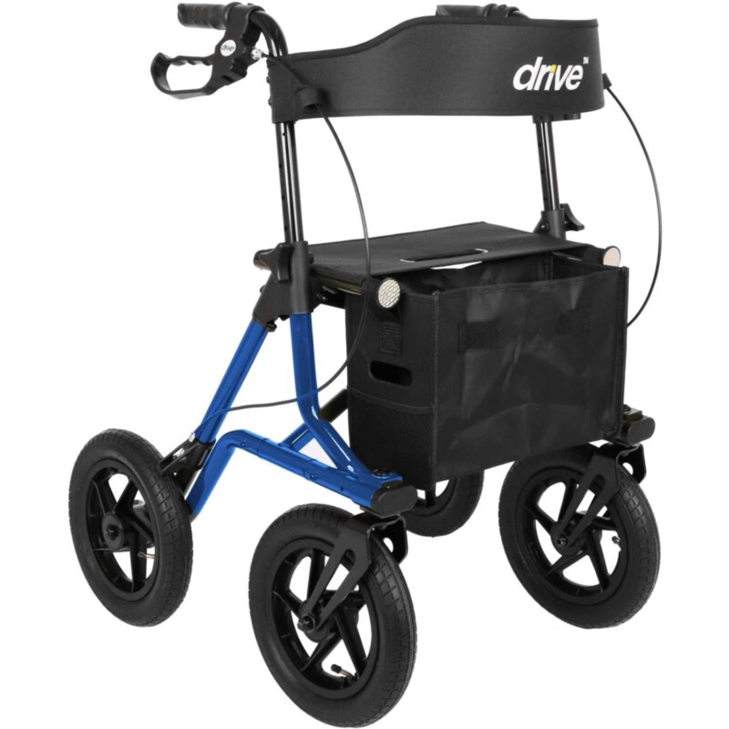 Drive Medical Torro Outdoor-Rollator – Capriblau, PU- oder Luftbereifung, geländetauglich