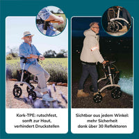 Saljol Allround Rollator AR62 Leichtgewicht mit Vollausstattung - (HMV: 10.50.04.1261) / Sitzhöhe 62 cm
