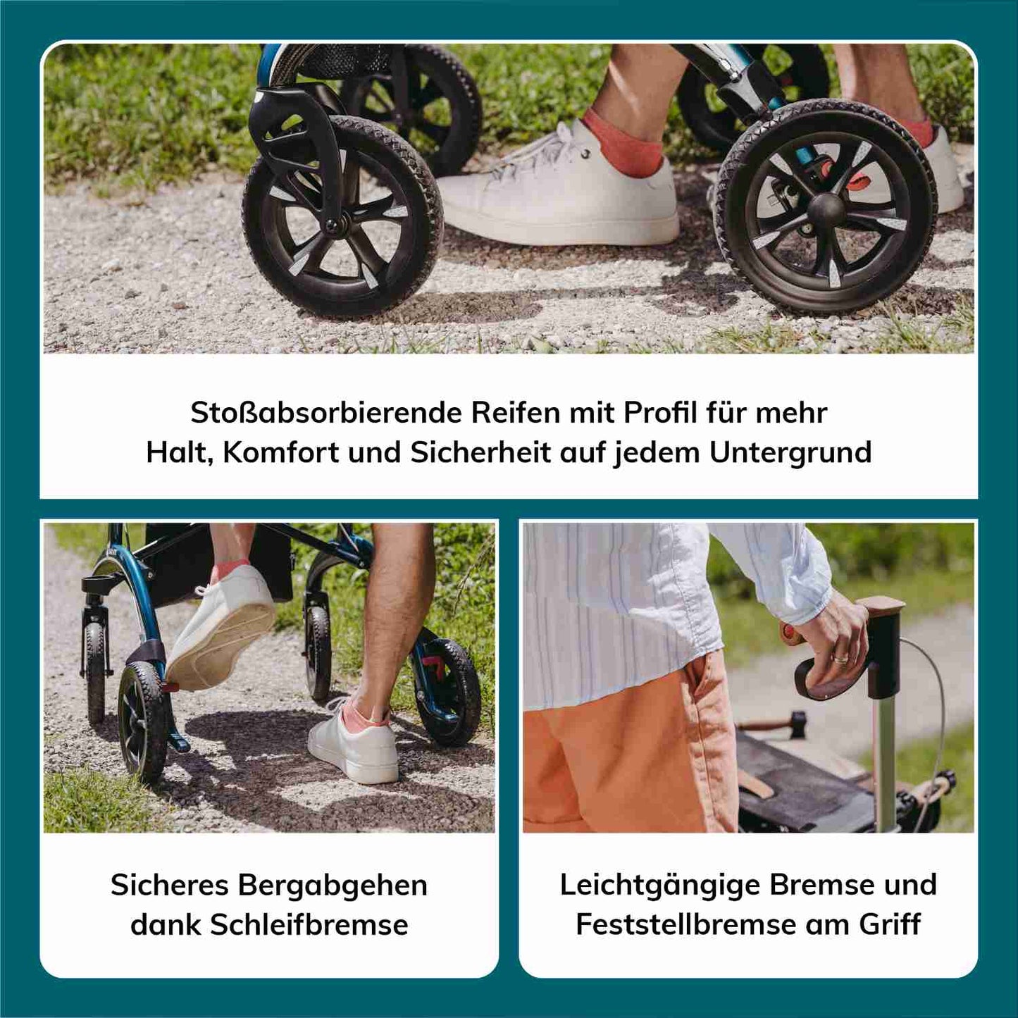 Saljol Carbon Rollator CR62 mit Schleifbremse für sicheres Bergabgehen - Vollausstattung (HMV: 10.50.04.1260) / Sitzhöhe 62 cm