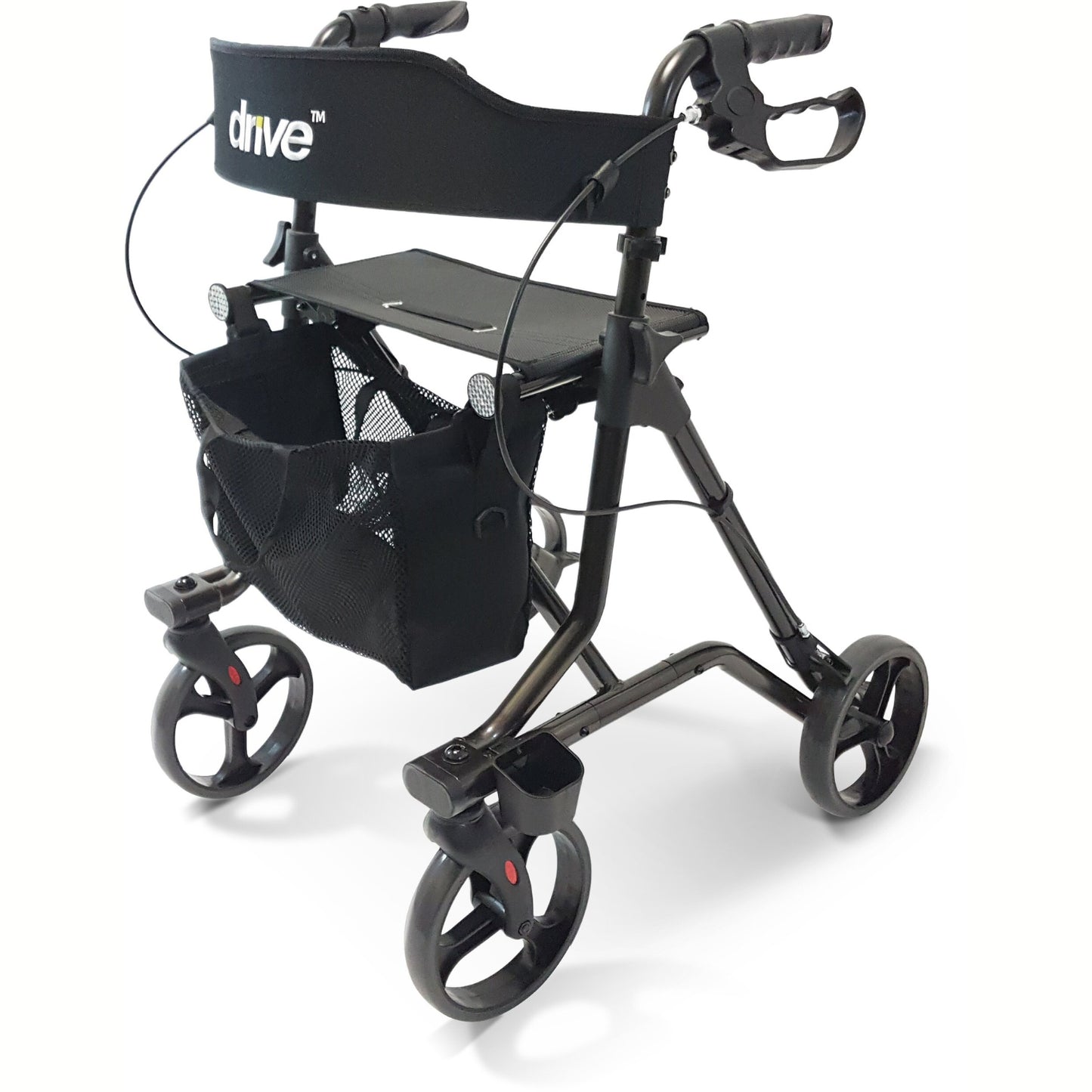 Drive Medical Leichtgewicht Rollator Torro inkl. Rückengurt, Tasche und Stockhalter - anthrazit