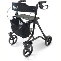 Drive Medical Leichtgewicht Rollator Torro inkl. Rückengurt, Tasche und Stockhalter - anthrazit
