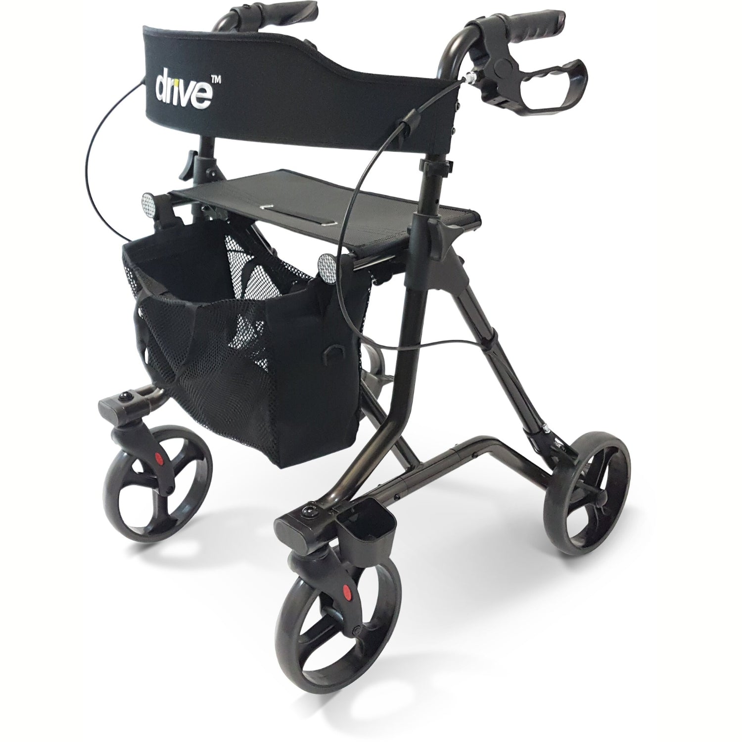 Drive Medical Leichtgewicht Rollator Torro inkl. Rückengurt, Tasche und Stockhalter - anthrazit (HMV: 10.50.04.1197)
