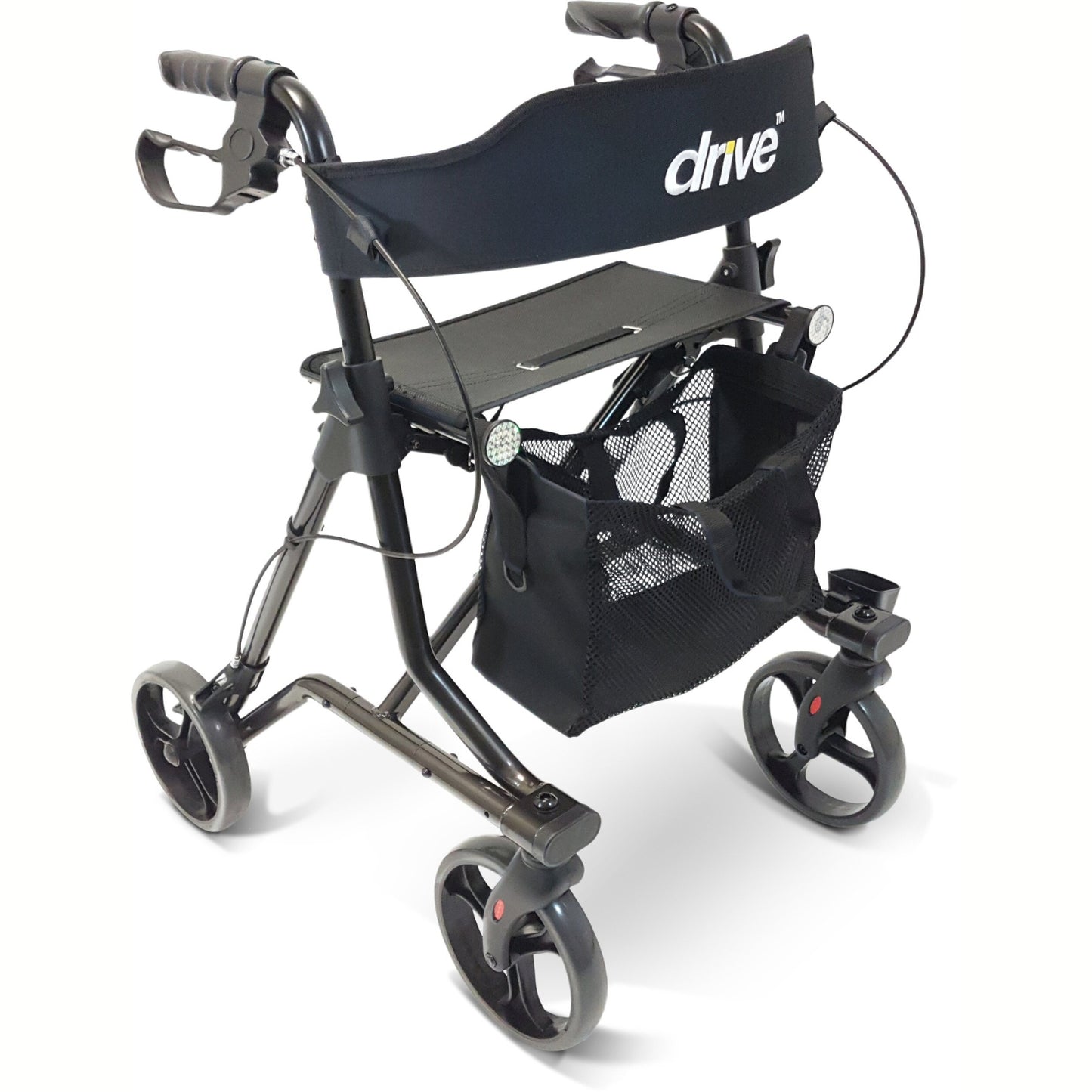 Drive Medical Leichtgewicht Rollator Torro inkl. Rückengurt, Tasche und Stockhalter - anthrazit