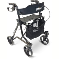 Drive Medical Leichtgewicht Rollator Torro inkl. Rückengurt, Tasche und Stockhalter - anthrazit