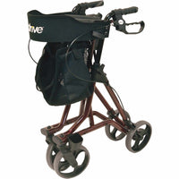 Drive Medical Leichtgewicht Rollator Torro inkl. Rückengurt, Tasche und Stockhalter - weinrot