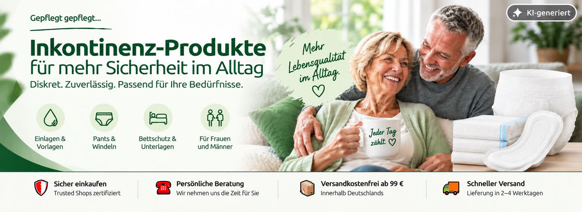 Inkontinenz-Produkte für mehr Sicherheit im Alltag – Einlagen, Vorlagen, Pants, Windeln und Bettschutz | Pflege-Discount