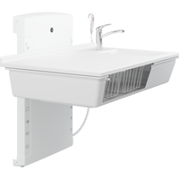 Pressalit Care Wickeltisch R8684000 / R8685000 inkl. Waschbecken & Handbrause, bis Bodennähe!  1.400 oder 1.800 mm, 75 kg Last