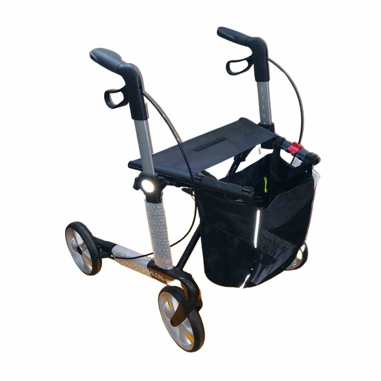 Rehasense Carbon-Leichtgewicht Rollator Athlon SL (5,1 kg), TPE-Räder - Gr. M, carbonschwarz