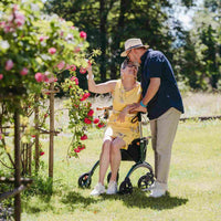 Saljol Carbon Rollator CR62 mit Schleifbremse für sicheres Bergabgehen - Vollausstattung (HMV: 10.50.04.1260) / Sitzhöhe 62 cm