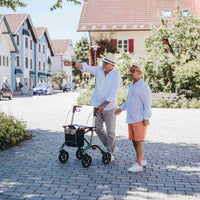 Saljol Carbon Rollator CR62 mit Schleifbremse für sicheres Bergabgehen - Vollausstattung (HMV: 10.50.04.1260) / Sitzhöhe 62 cm