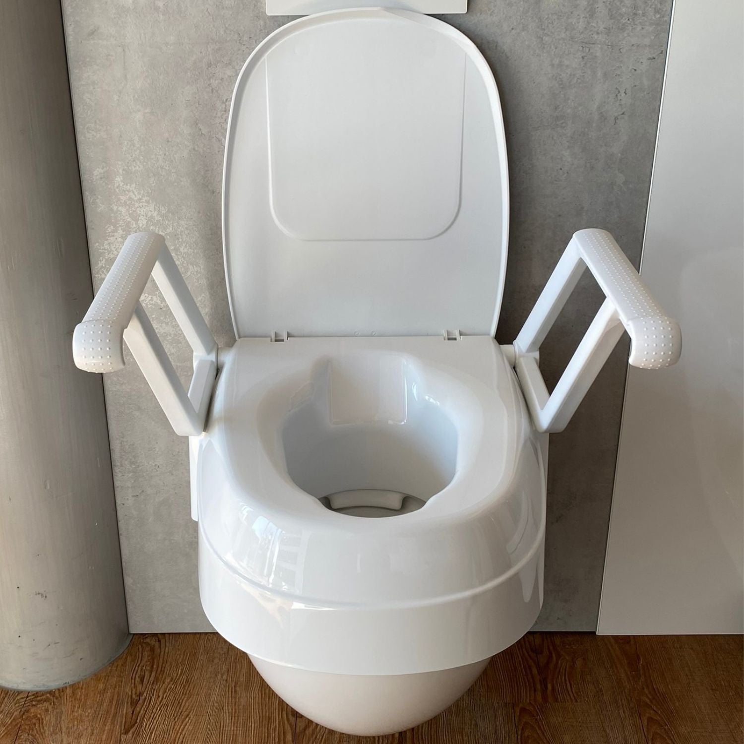 Drive Medical Toilettensitzerhöhung mit Armlehnen TSE 120 Plus, 3-fach höhenverstellbar