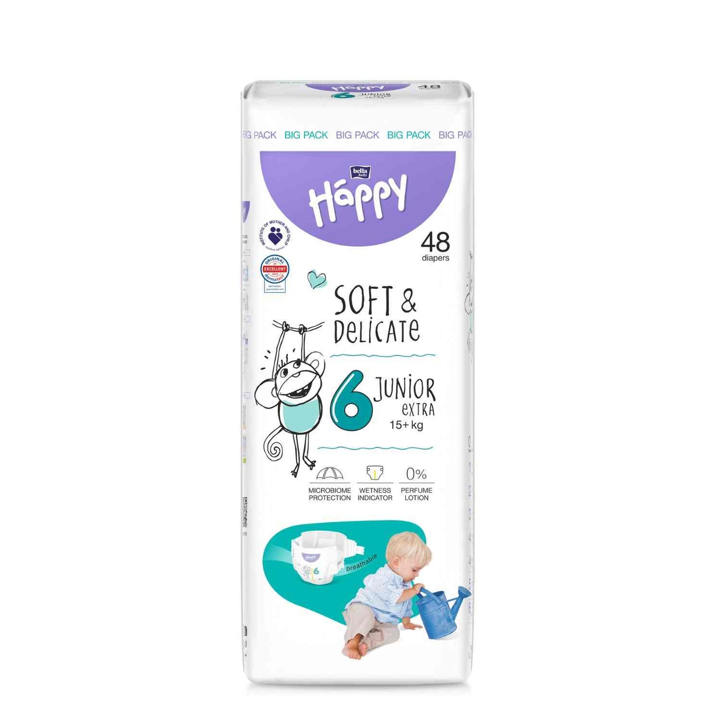bella baby Happy Windeln "super weich" Gr. 6 (Junior Extra) 15+ kg - BIG PACK (48 Stück)