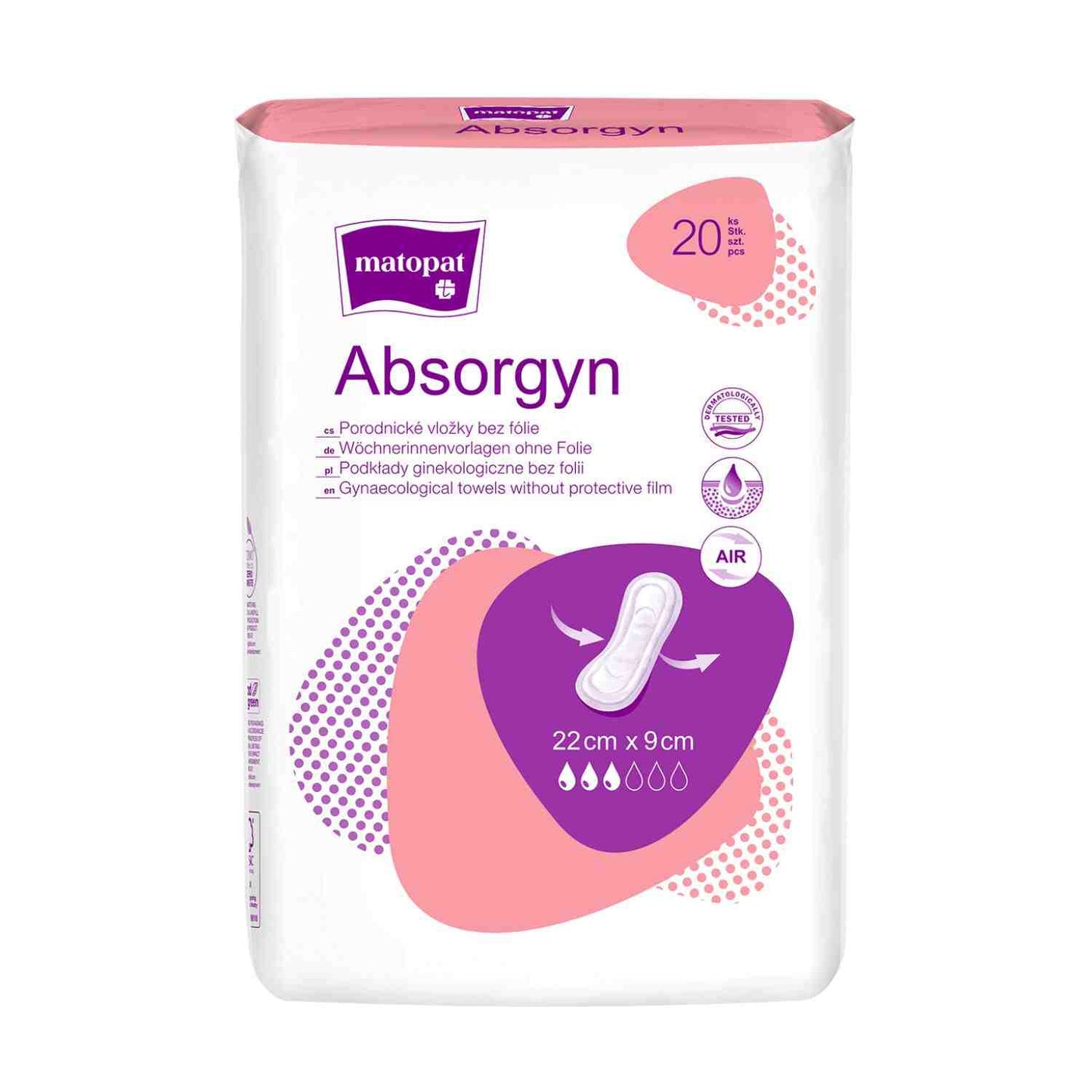 TZMO (Seni) Absorgyn Saugverstärker ohne Folie, anatomisch geformt, unsteril, 22 x 9 cm