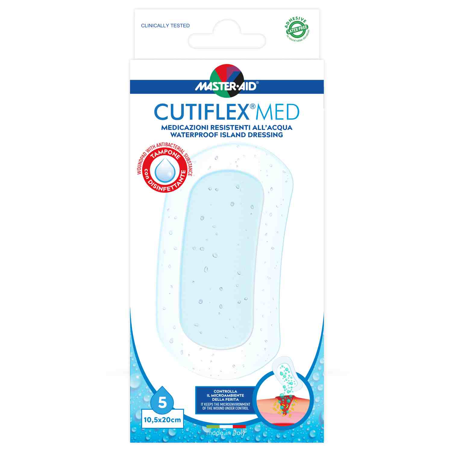 CUTIFLEX®MED - steriler Dusch-Wundverband, wasserfest & antibakteriell - 10,5 x 20 cm